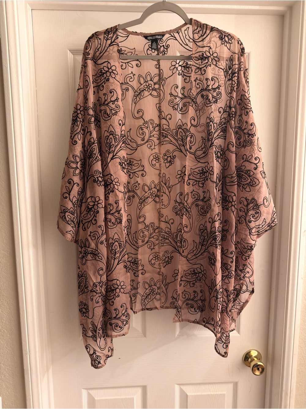 Nina Leonard Floral Paisley Kimono